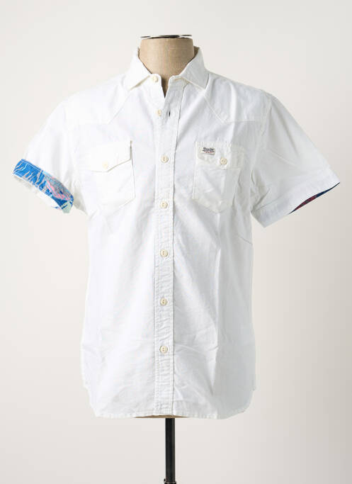 Chemise manches courtes blanc PETROL INDUSTRIES pour homme