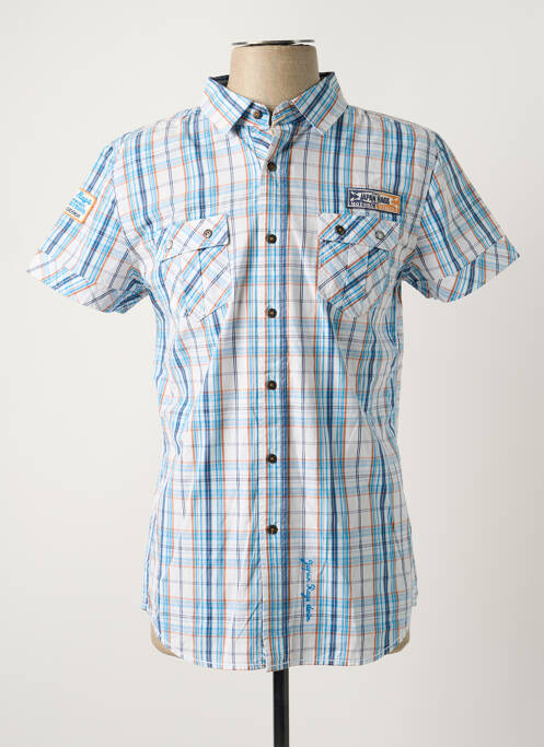 Chemise manches courtes bleu JAPAN RAGS pour homme