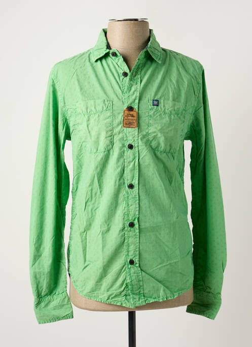 Chemise manches longues vert PETROL INDUSTRIES pour homme