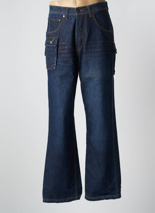 Jeans coupe large fermeture boutonnée sur le devant taille normale bleu TWO ANGLE homme