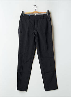 Pantalon droit fermeture zippée sous rabat boutonné taille normale gris LEON & HARPER femme