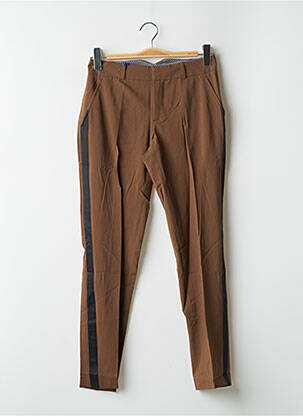 Pantalon droit stretch taille normale marron LEON & HARPER femme