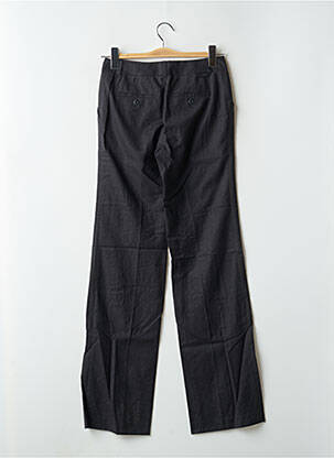 Pantalon chino fermeture zippée sous rabat avec crochet taille normale gris LEON & HARPER femme