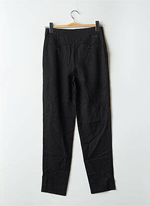 Pantalon droit tissage popeline taille haute noir LEON & HARPER femme