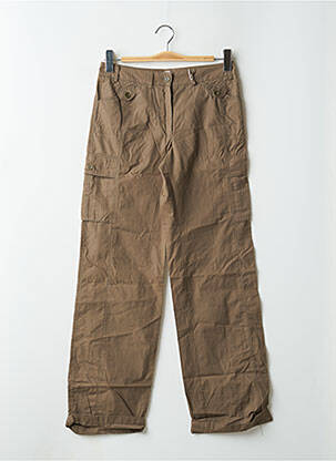 Pantalon droit tissage popeline taille normale marron PABLO GERARD DAREL femme