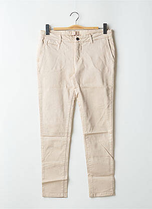 Pantalon chino tissage popeline taille normale beige LABDIP femme