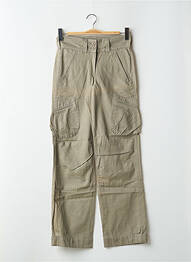 Pantalon cargo coupe droite taille haute vert LADY SOUL femme