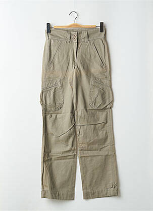 Pantalon cargo coupe droite taille haute vert LADY SOUL femme