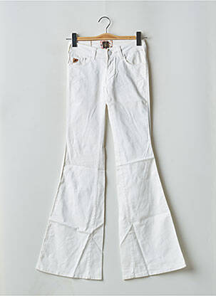 Pantalon flare stretch taille basse blanc LOIS femme