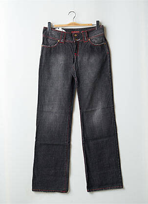 Jeans coupe droite effet usé délavé taille basse noir MAGGIE femme