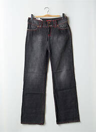 Jeans coupe droite effet usé délavé taille basse noir MAGGIE femme