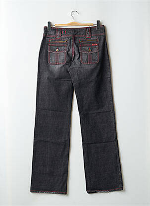 Jeans coupe droite effet usé délavé taille basse noir MAGGIE femme