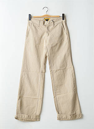 Pantalon droit tissage popeline taille normale beige MELTIN'POT femme