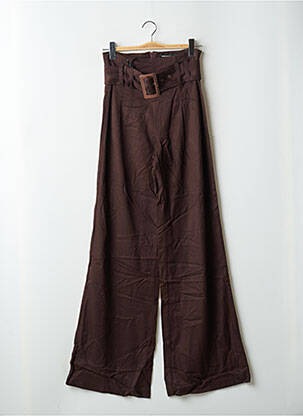 Pantalon flare taille à pinces taille haute marron MISS SIXTY femme