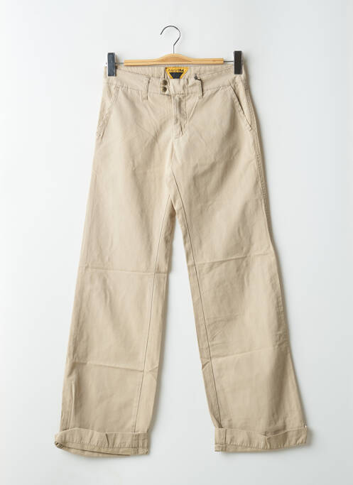 Pantalon droit tissage popeline taille normale beige MELTIN'POT femme