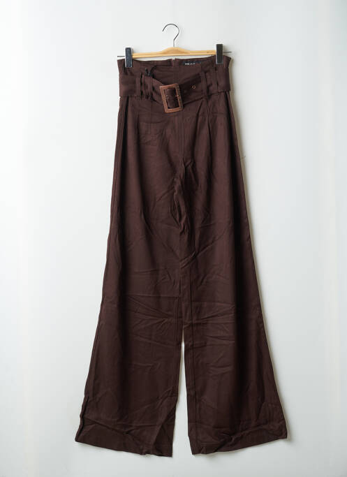 Pantalon flare taille à pinces taille haute marron MISS SIXTY femme
