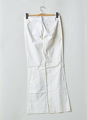 Pantalon flare fermeture zippée sous rabat avec crochet taille normale blanc ONLY femme