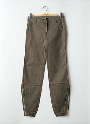 Pantalon 7/8 tissage popeline taille normale vert PHARD femme