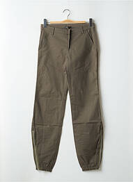 Pantalon 7/8 tissage popeline taille normale vert PHARD femme