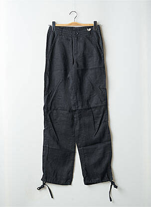 Pantalon droit fermeture zippée sous rabat boutonné taille normale gris RWD femme