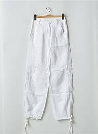 Pantalon droit tissage crêpe taille normale blanc RWD femme