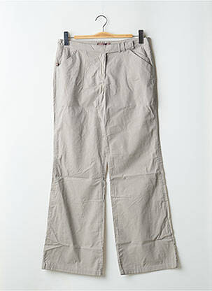 Pantalon flare fermeture zippée sous rabat avec crochet taille basse gris SESSUN femme