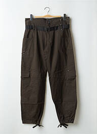 Pantalon cargo tissage popeline taille normale vert TORN femme