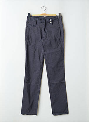 Pantalon slim tissage popeline taille haute bleu EMPORIUM femme