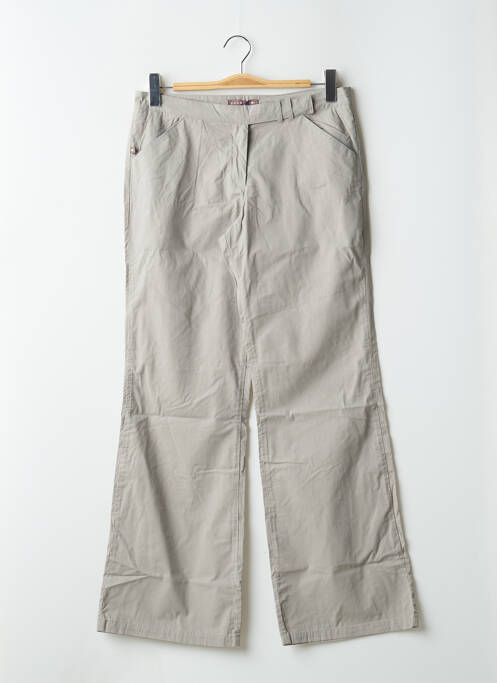 Pantalon flare fermeture zippée sous rabat avec crochet taille basse gris SESSUN femme