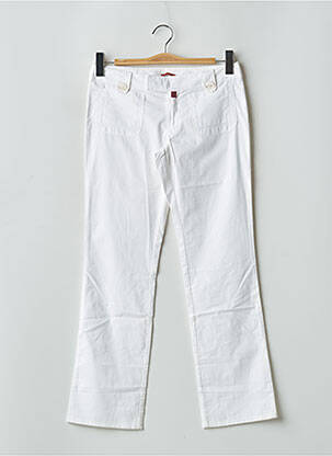 Pantalon droit tissage popeline taille basse blanc BE YOU K femme