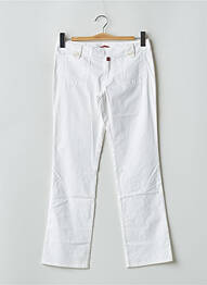 Pantalon droit tissage popeline taille basse blanc BE YOU K femme