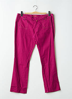 Pantalon droit tissage popeline taille basse rose BE YOU K femme