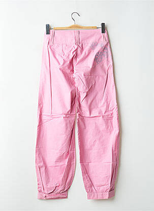 Pantalon droit tissage popeline taille basse rose BE YOU K femme