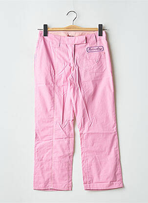 Pantalon 7/8 tissage popeline taille normale rose BE YOU K femme