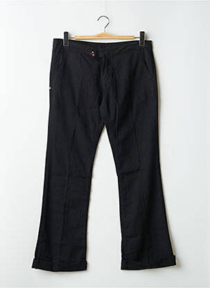 Pantalon droit tissage popeline taille basse noir CIMARRON femme