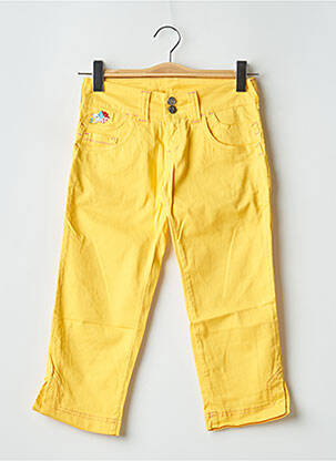 Pantacourt coupe droite taille basse jaune CIMARRON femme