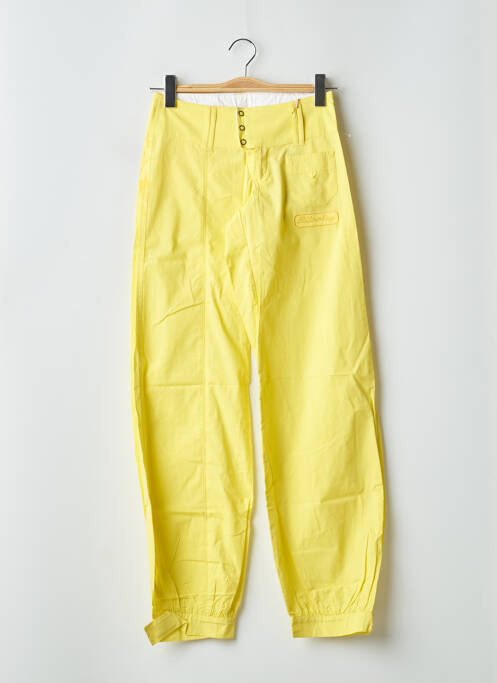 Pantalon droit tissage popeline taille basse jaune BE YOU K femme