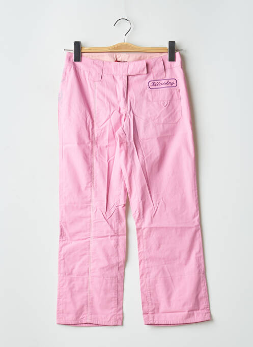 Pantalon 7/8 tissage popeline taille normale rose BE YOU K femme