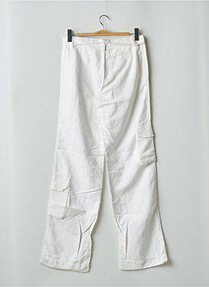 Pantalon droit fermeture zippée sous rabat boutonné taille normale blanc SCHOOL RAG femme