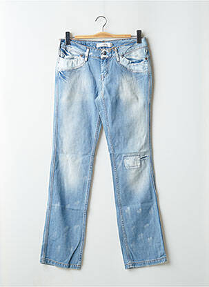 Jeans coupe slim effet usé délavé taille basse bleu SCHOOL RAG femme