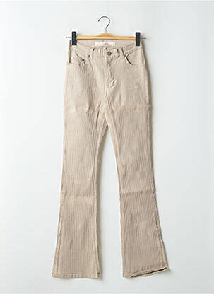Pantalon flare stretch taille basse beige SCHOOL RAG femme