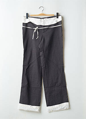 Pantalon droit tissage popeline taille basse gris SCHOOL RAG femme