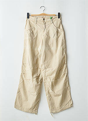 Pantalon droit tissage popeline taille normale beige SCHOOL RAG femme