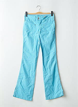 Pantalon droit tissage popeline taille basse bleu TEDDY SMITH femme