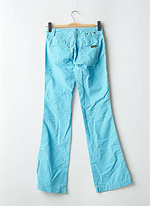 Pantalon droit tissage popeline taille basse bleu TEDDY SMITH femme