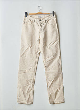 Pantalon droit taille haute taille haute beige TEDDY SMITH femme