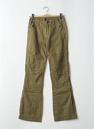 Pantalon droit tissage popeline taille normale vert FREEMAN T.PORTER femme