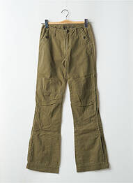 Pantalon droit tissage popeline taille normale vert FREEMAN T.PORTER femme