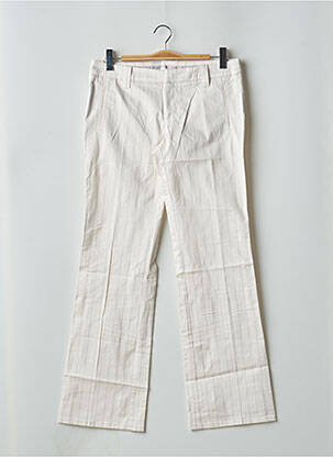 Pantalon flare fermeture zippée sous rabat avec crochet taille basse blanc FREEMAN T.PORTER femme