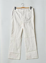 Pantalon flare fermeture zippée sous rabat avec crochet taille basse blanc FREEMAN T.PORTER femme